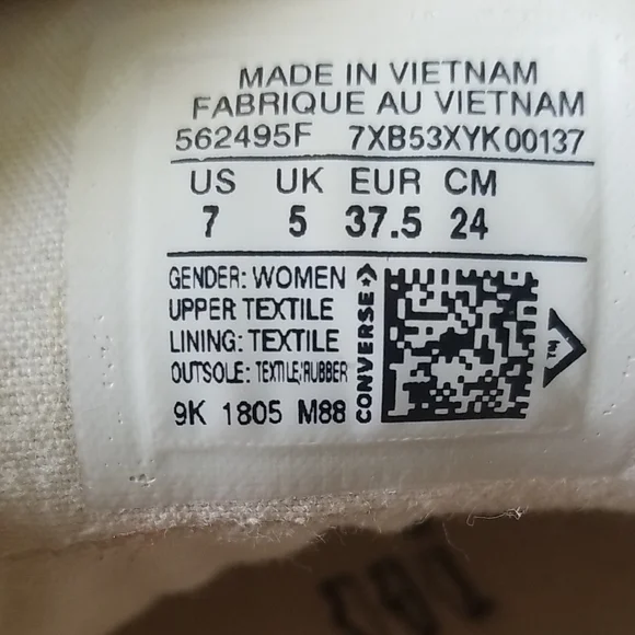 Converse White and Gold Sneakers - Picture 8 of 9